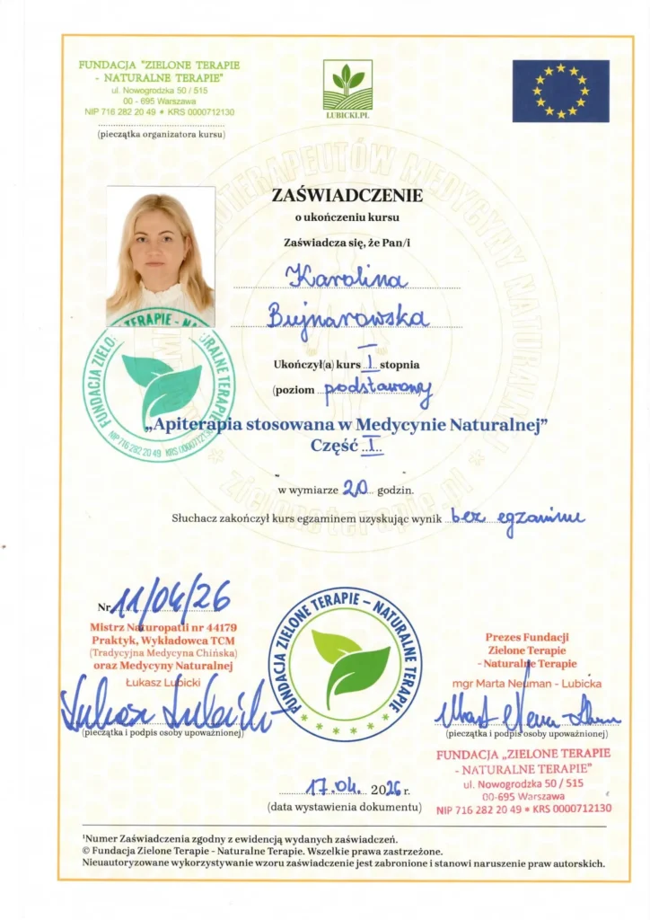 Certyfikat Karolina Bujnarowska